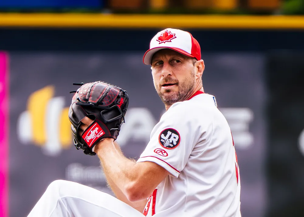 Max Scherzer pitching for the Vancouver Canadians at Nat Bailey Stadium