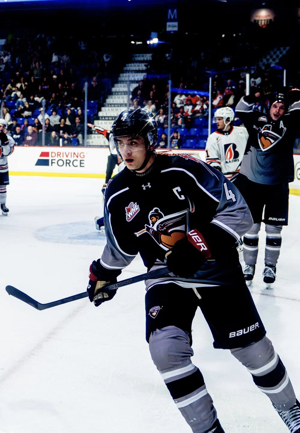 NHL draft pick Ryan Lin skating for the Vancouver Giants at Langley Events Centre